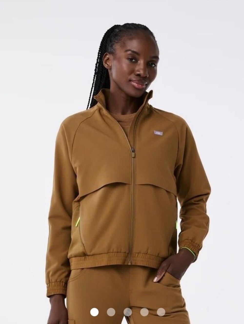 FIGS Women's Brown Sydney Performance Scrub Jacket